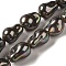 Electroplated Glass Imitation Pearl Beads Strands, Nuggets, Black, 22.5x15.5x15mm, Hole: 0.8mm, about 19pcs/strand, 15.87''(40.3cm)