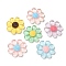 Transparent Resin Pendants, Sunflowers, Mixed Color, 29.5x6.5mm