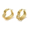 304 Stainless Steel Hoop Earrings for Women, Triple Heart, Golden, 25.5x9.5mm