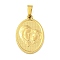 Ion Plating(IP) 304 Stainless Steel Pendants, Religious Theme Charm, Oval with Virgin Mary, Golden, 24x16x2~2.5mm, Hole: 5x3mm