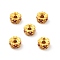 Brass Micro Pave Cubic Zirconia Beads, Long-Lasting Plated, Rack Plating, Flower, Golden, 5.5x3mm, Hole: 1.5mm
