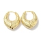 Ring with Texture Brass Hoop Earrings for Women, Real 18K Gold Plated, 28.5x10.5mm