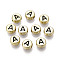 Plating Acrylic Horizontal Hole Letter Beads, Flat Round with Letter A, Golden Plated, 7x4mm, Hole: 1.5~1.6mm, 3600pcs/500g