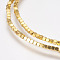 Grade AA Non-Magnetic Synthetic Hematite Bead Strands, Cube, Golden Plated, 1.5x1.5x1.5mm, Hole: 0.5mm, about 270pcs/strand, 15.7 inch(40cm) long