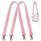 Leather Bag Straps, with Antique Bronze Tone Swivel Clasps, Pearl Pink, 59.5x1.95x1.1cm