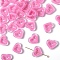 30Pcs Acrylic Beads, Bead in Bead, Heart, Pearl Pink, 19.5x23x6mm, Hole: 3mm