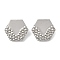 304 Stainless Steel Stud Earrings Findings, Hexagon, 23x26mm