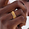 Brass Micro Pave Cubic Zirconia Finger Rings, Golden, US Size 6(16.5mm)