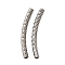 304 Stainless Steel Tube Beads, Curved Tube, Stainless Steel Color, 30x3mm, Hole: 1.8mm