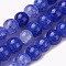 Crackle Glass Beads Strands, Round, Marine Blue, 8~8.5mm, Hole: 1mm, about 48pcs/strand, 36~37.5cm