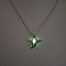 Alloy with Luminous Resin Bead Inside Pendant Necklaces for Women Men, Platinum, Baby Feet with Wings, 17.72 inch(45cm)