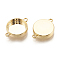 Brass Cabochon Connector Settings, Plain Edge Bezel Cups, Flat Round, Nickel Free, Real 18K Gold Plated, Tray: 12mm, 18.5x13.5x3.5mm, Hole: 1.5mm