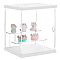 3-Tier Transparent Acrylic Minifigures Display Case, Dustproof Case for Models, Building Blocks, Doll Display Holder, Rectangle, White, Fihished Product: 15x14.5x19cm