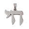 Non-Tarnish 201 Stainless Steel Pendants, Jewish Chai Charm, Stainless Steel Color, 19.5x20x1.5mm, Hole: 4x8mm