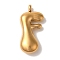 Ion Plating(IP) 304 Stainless Steel Pendants, Balloon Letter Charm, Golden, Letter F, 26.5x12.5x6mm, Hole: 2mm