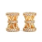 Brass Micro Pave Clear Cubic Zirconia European Beads, Large Hole Beads, Cadmium Free & Nickel Free & Lead Free, Column, Real 18K Gold Plated, 9x7mm, Hole: 4mm