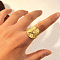 304 Stainless Steel Cuff Rings, Open Rings, Golden, Sun, 22mm