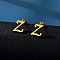 201 Stainless Steel Stud Earrings, Golden, Letter Z, 10x10mm