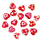 16Pcs 8 Styles Handmade Lampwork Beads, Hand Drawn Beads, with Enamel, Heart, Red, 19~20x20x14.5~15.5mm, Hole: 1.9mm, 2pcs/style