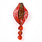 Handmade Gold Sand Lampwork Big Pendants, Spiral Charms, Red, 66~73x25~26x11~12mm, Hole: 5~6mm