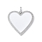 Brass Micro Pave Cubic Zirconia Pendants, with Enamel, Heart, Rack Plating, Long-Lasting Plated, Lead Free & Cadmium Free, with Jump Ring, White, 30.5x30x2mm, Hole: 5x3mm