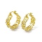 Rack Plating Brass Clear Cubic Zirconia Hoop Earrings for Women, Long-Lasting Plated, Lead Free & Cadmium Free, Flat Round, Real 18K Gold Plated, 27.5x26.5x7.5mm, Pin: 1.3mm