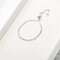Adjustable Alloy Slider Bracelets, Cubic Zirconia Jewelry for Women, Square, Platinum, Clear, 9-1/8 inch(23cm)