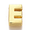 Alloy Slide Charms, Letter E, 12.5x8x4mm, Hole: 1.5x8mm