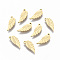 304 Stainless Steel Charms, Wing, Real 14K Gold Plated, 10.5x4x1mm, Hole: 0.7mm