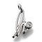 Brass Micro Pave Cubic Zirconia Pendants, Letter Charms, Rack Plating, Long-Lasting Plated, Cadmium Free & Lead Free, Letter H, 13.5x7x2mm, Hole: 1.6mm