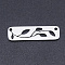 Tarnish Resistant 201 Stainless Steel Links connectors, Rectangle with Leaf, Stainless Steel Color, 26x7x1mm, Hole: 1.4mm