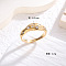 Flat Round 304 Stainless Steel Micro Pave Cubic Zirconia Finger Rings, Golden, Clear, US Size 9(18.9mm)