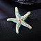 Alloy Rhinestone Brooch, Exquisite Enamel Lapel Pins for Men Women, Starfish, 48x46.5mm