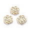 304 Stainless Steel Filigree Joiners Links, Flower, Golden, 19x1mm