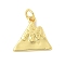 Brass Pendants, Mountain Charms, Rack Plating, Long-Lasting Plated, Cadmium Free & Lead Free, with Jump Ring, Real 18K Gold Plated, 14x15x2mm, Hole: 3.4mm