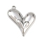 304 Stainless Steel Pendants, Heart, Stainless Steel Color, 25x21x3mm, Hole: 1.4mm