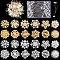 Flower Alloy Rhinestone Brooch Pins, with Plastic Diamond Head Straight Pins, Mixed Color, , Straight Pins: 54x8.5mm, 200pcs, Brooch Pin: 19~28x19.5~28mm, 24pcs