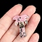 Natural Rhodonite Pendants, Coconut Tree, 28x18~22mm