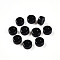 Opaque Solid Color Glass Beads, Flat Round, Black, 6~6.5x3mm, Hole: 1.2~1.6mm, , about 4290pcs/1000g