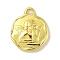 304 Stainless Steel Pendants, Flat Round with Angel Charm, Real 18K Gold Plated, 20.5x18x3mm, Hole: 2.5x2mm