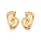 304 Stainless Steel Pendants, Ion Plating(IP), Footprint Charms, Real 18K Gold Plated, 21x15x3mm, Hole: 1.8mm