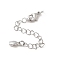 Brass Chain Extender, with Flower Charms and Lobster Claw Clasps, Platinum, 75mm