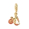 Rack Plating Brass Red Enamel European Dangle Charms, Bike with Couple Large Hole Pendants, Cadmium Free & Lead Free, Long-Lasting Plated, Real 18K Gold Plated, 24mm, Hole: 5mm