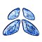 4Pcs Transparent Epoxy Resin Butterfly Wings Pendants, with Gold Foil & Glitter Powder, Royal Blue, 29.5~39.5x16~20x2.5mm, Hole: 1.1mm