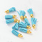 Suede Tassels, with CCB Plastic Findings, Nice for DIY Earring or Cell Phone Straps Making, Light Sky Blue, 38x10mm, Hole: 2mm