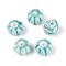 Handmade Porcelain Ceramic Beads, Bright Glazed Porcelain, Pumpkin, Sky Blue, 11x11x7mm, Hole: 2mm