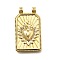 Rectangle Brass Pendants, Cadmium Free & Lead Free, Long-Lasting Plated, Rack Plating, Real 18K Gold Plated, Sacred Heart, 26.5x15x2.5mm, Hole: 1.5mm