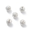 Alloy Hollow Beads, Round with Peace Sign, Cadmium Free & Lead Free, Silver, 8x7~8mm, Hole: 1.5~2mm