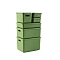 Plastic Storage Box Mini Model, Micro Landscape Dollhouse Accessories, Pretending Prop Decorations, Yellow Green, 31~44x44~63x14~40mm, 6pcs/set