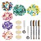 DIY Scrapbook Making Kits, Including Sealing Wax Particles, Iron Wax Sticks Melting Spoon, Candle and Marking Pen, Colorful, 0.9cm, 730pcs/set